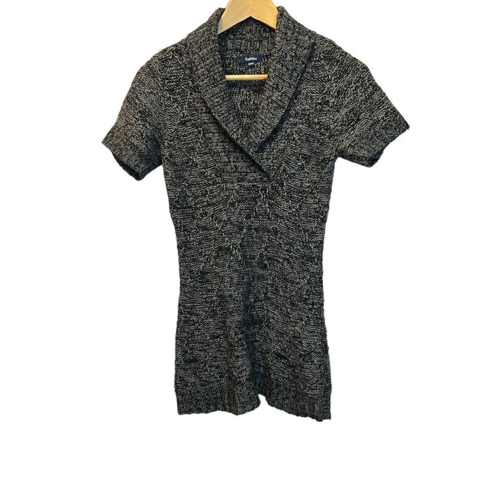 REITMANS Salt & Pepper Grey Collared Deep V Tunic Sweater XS